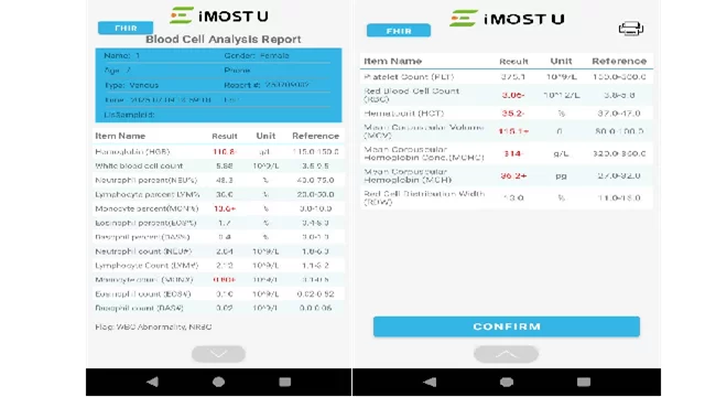 iMOST-U Hematology Analyzer result